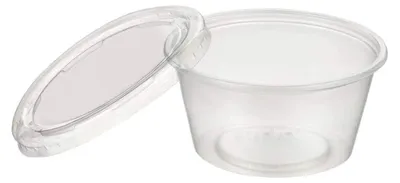 Produktbild von 100 transparente Saucenbecher 80ml mit Deckel aus PP