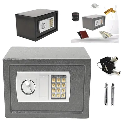 Imagen del producto de Caja fuerte electrónica, alta seguridad, instalación flexible, color gris
