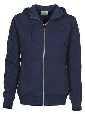 Imagen del producto de Sudadera con capucha para mujer, modelo "Overhead", mezcla de algodón ET830 (talla S), color azul marino