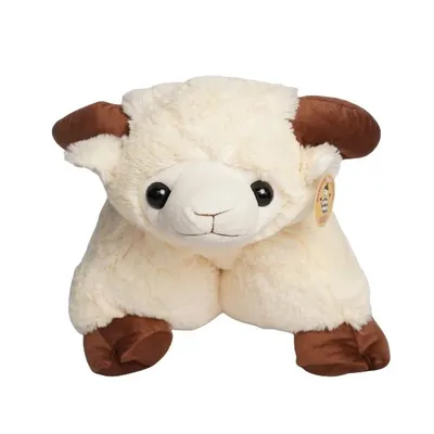 Produktbild von 2 in 1 Plüschtier Kissen Bock mit Klettverschluss Kuscheltier groß 50cm