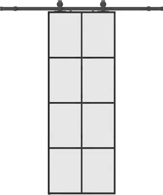 Obrázek produktu pro vidaXL Posuvné dveře s kováním černé 76x205 cm sklo ESG