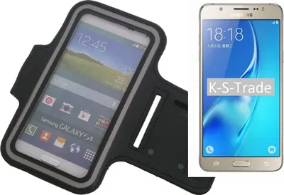 Produktbild von Kompatibel mit Samsung Galaxy J5 (2016) Neopren Jogging Armband Sportarmband Oberarmband schwarz kompatibel mit Samsung Galaxy J5 (2016) mit Reflektor