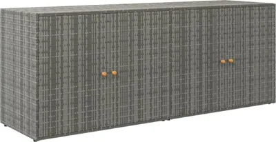 Obrázek produktu pro vidaXL Zahradní skříň šedá 198x55,5x80 cm Poly ratan
