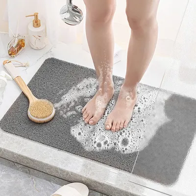 Immagine prodotto di Tappetino antiscivolo per doccia, in PVC, grigio, dimensioni 40x60 cm, con fori di scarico