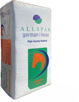 Produktbild von ALLSPAN 20kg Einstreu German Horse Leinenstroh | Huferkrankungen Atemwegserkrankungen | Hohe Saugfähigkeit Leichte Entsorgung