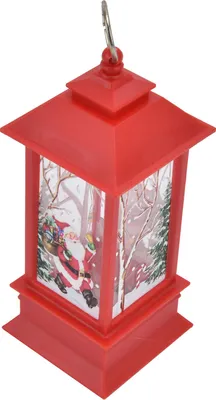 Image de Lanterne décorative de Noël, lampe LED portable Père Noël, décoration d'intérieurRouge