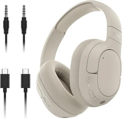 Produktbild von SoundForm Isolate Noise Cancelling kabellos Bluetooth Kopfhörer, Headset mit Mikrofon,mit 60 Stunden Wiedergabe, tiefer Bass, CloudCushion Hörmuscheln