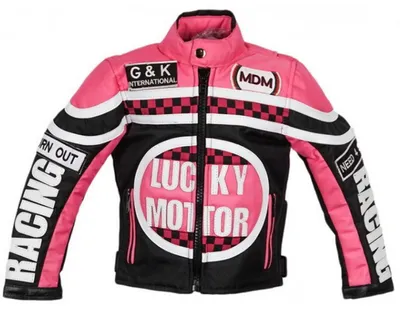 Produktbild von Kinder Motorradjacke Bikerjacke Motorrad Racing Winddicht Patch Biker Rocker (S,Rosa)
