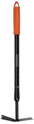 Produktbild von BLACK+DECKER Kultivator Gartenharke und Hacke - Längenverstellbar 66-101CM - Kultivieren und Unkraut jäten - Schwarz/Orange