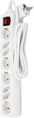 Imagen del producto de REV 0512343555 - Regleta de enchufes - Regleta de 8 enchufes con interruptor - 1,4 m - 3500 W - Blanco