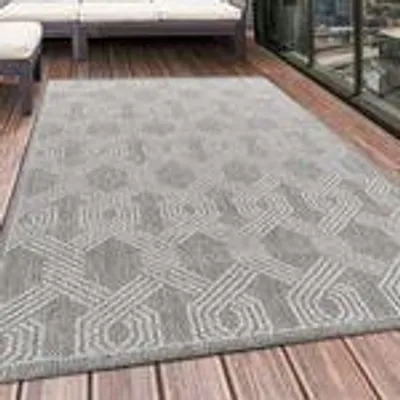 Produktbild von Homebyhome Outdoor Teppich Wetterfest Innen & Außenbereich Modern Design Küchenteppich Balkon Terrassen Flachgewebe Wetterfest, Grösse: 160x230 cm