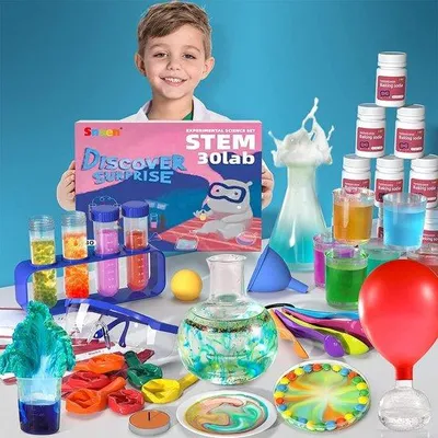 Obrázek produktu pro Sada pro experimentování pro děti s 47 díly, ideální pro vědecké experimenty a objevování.