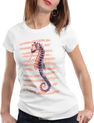 Produktbild von style3 Under the Sea Damen T-Shirt seepferdchen fisch strand urlaub, Größe:S