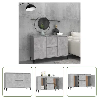 Produktbild von The Living Store Sideboard Betongrau 104x35x70 cm Holzwerkstoff
