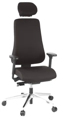 Produktbild von hjh OFFICE Profi Bürostuhl PRO-TEC 400 Ergonomischer Schreibtischstuhl mit Armlehnen (höhenverstellbar) Stoff Schwarz Drehstuhl für Büro, Zuhause