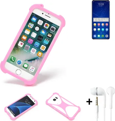 Produktbild von K-S-Trade Bumper + Kopfhörer kompatibel mit ZTE Axon 31 5G Handy Hülle Schutzhülle Silikon Schutz Hülle Cover Case Silikoncase Silikonbumper TPU