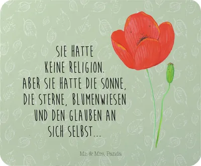 Produktbild von Mr. & Mrs. Panda Mauspad Blume Mohnblume - Blattgrün - Geschenk, laptop, mousematte, Religion, Garten, mousepad, Motivation, Mohn, Respekt, Mouse Pad, Glaube