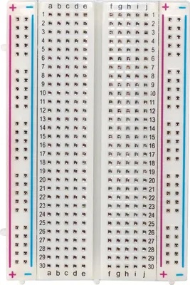 Produktbild von Experimentier-Board, 100/300 Kontakte, erweiterbar, 82x54x9mm, transparent