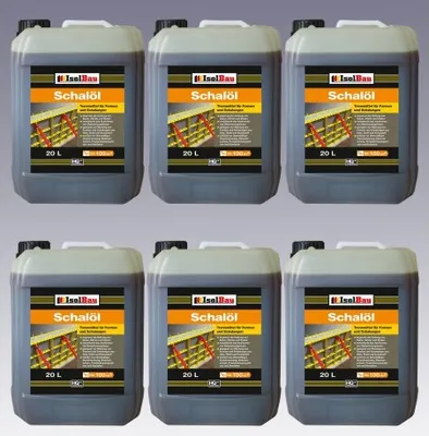 Produktbild von Isolbau Schalöl Professional - 6x 20 Liter Trennmittel für Formen & Schalungen - Beton-Trennmittel, begrenzt die Haftung von Beton, Mörtel & Kleber