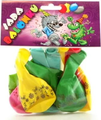 Produktbild von Mehrfarbige bedruckte Luftballons für Kinder, 9 Stück, Verpackungsgröße 21 x 14 cm