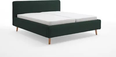 Produktbild von Meise Möbel Mattis Polsterbett mit Bettkasten Holzfuß Kopfteil glatt