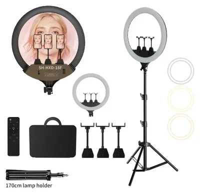 Productafbeelding van Ringlamp, met instelbare helderheid, 360-graden draaibaar, met statief van 170 cm