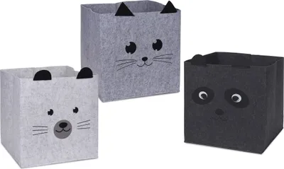 Produktbild von 1.05 Aufbewahrungsbox 32x32x32cm KATZE - 3er Set - Ordnungs Box Kinder