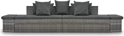 Obrázok produktu pre vidaXL 4-dielna záhradná sedacia súprava s vankúšmi Grey Poly Rattan