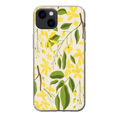 Produktbild von MuchoWow® Handyhülle Schutzhülle Hülle für iPhone 13 Blume - Gelb - Muster Silikon Softcase Handy Hülle - Karteninhaber