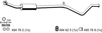Produktbild von ERNST 505055 Mittelschalldämpfer Schalldämpfer passend für PEUGEOT 307 CC (3B) 307 (3A/C) für CITROËN C4 I (LC)