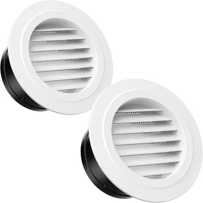 Produktbild von Runde Ventilatieroosters 75 mm, 2 Stück, mit Insektenschutz, für die Belüftung