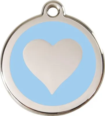 Produktbild von Herz Hellblau Edelstahl Hundemarke klein/klein Ø. 2 cm - Reddingo