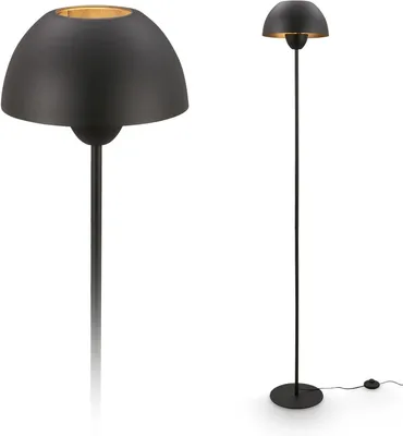 Image de Lampe sur pied - Lampe de lecture - Lampe d'ambiance - Design ouvert vers le haut - 25 x 1565 cm - Noir