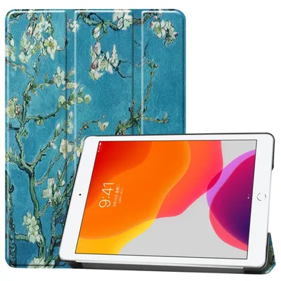 Produktbild von Mobigear Dreifach-Faltetui für iPad 8 (2020) – Klapphülle – Mandelblütenmuster