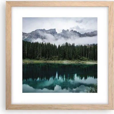 Produktbild von Gerahmtes Poster - Rahmen in heller Eiche - Landschaft Berge Wolken - 30x30 cm - Wand Bild - Wanddeko - Wandbilder - Kunstposter - Wandposter - Bilderrahmen - Bilder - Kunstdruck - P2NAC30x30-4671