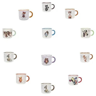 Obrázek produktu pro Sada 12 mini šálků na espresso s motivem zvířat