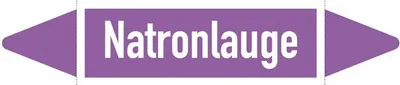 Produktbild von Aufkleber I Rohrleitungsetikett Natronlauge, DIN 2403, violett/weiß für Ø15-2...