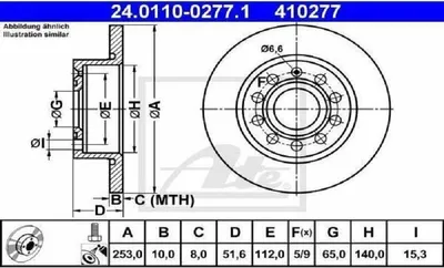 Zdjęcie produktu dla Tarcza Hamulcowa Vw Tył Golf 5/A3/Octavia/Caddy/Scirocco/Seat
