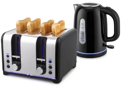 Produktbild von HOMCOM Wasserkocher und Toaster Set mit Schnellkoch-Wasserkocher, Schwarz