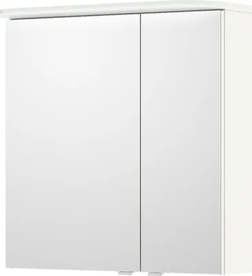 Produktbild von Spiegelschrank in weiß Glanz, 2-türig mit LED Beleuchtung BUDVA-66, B/H/T ca. 70/72,3/17 cm
