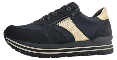 Image de Remonte : Chaussures de sport à lacets, modèle sportif, couleur noire, pour un usage quotidien