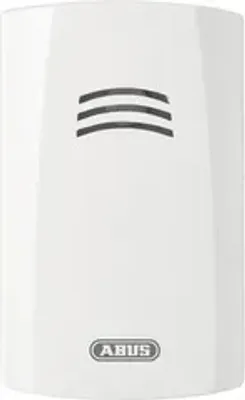A white water sensor with a black grille pattern at the top and the ABUS logo at the bottom.