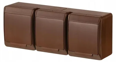 Produktbild von HERMES Dreifachsteckdose 3x2P+Z IP44 braun 0323-06