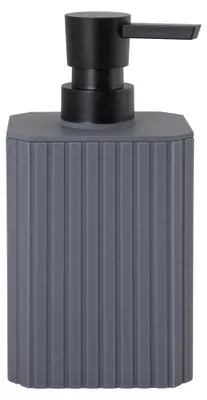 Imagen del producto de Dispensador de jabón líquido de plástico, con superficie texturizada, color gris, capacidad de 400 ml, para baño y cocina
