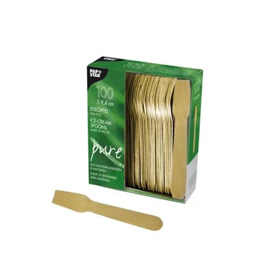 Produktbild von Papstar 10625, Einweg-Eislöffel, Holz, Natürlich/Natur, 94 mm, 100 Stück(e)
