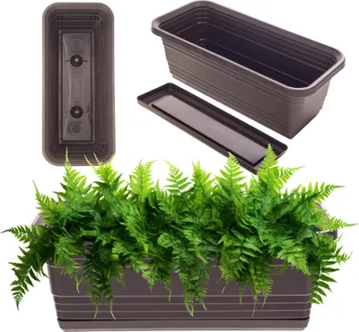 Produktbild von KADAX Balkon Blumentopf Box Blumentopf 40cm + Mokkaständer