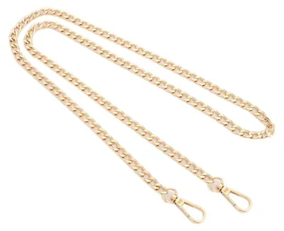 Productafbeelding van Metallische ketting voor aan handtassen - 60 cm lang, met karabijnhaak - Vervangende schouderband voor handtassen en portemonnees - Lichtgoud