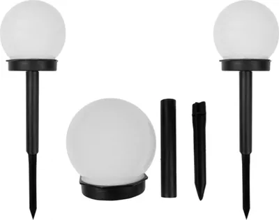 Zdjęcie produktu dla 2x Lampa Wbijana Solarna LED Ogrodowa Kula 10cm IP44 Słupek Lampki Ogrodowe