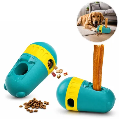 Produktbild von Hunde Intelligenzspielzeug, Leckerli Ball für Hunde & Welpen, Slow Feeder Snackball, interaktives Hundespielzeug, Futterball Grün