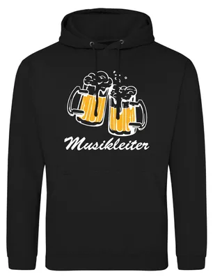 Produktbild von Huuraa Uni Hoodie Musikleiter Spielmannszug XXL Deep Black Vegan Sweatshirt Geschenkidee